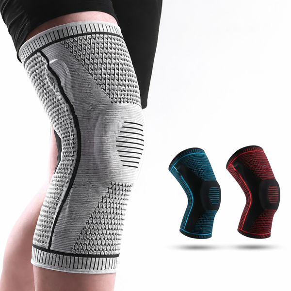 Pro Dual-Spring Knee Support providing compression and stability for athletes during workouts and sports.