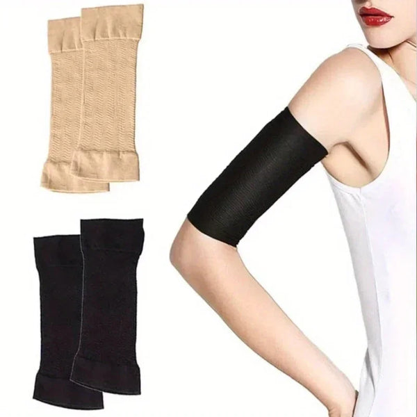 Arm slimming shaper compression sleeves for women enhancing muscle definition and support