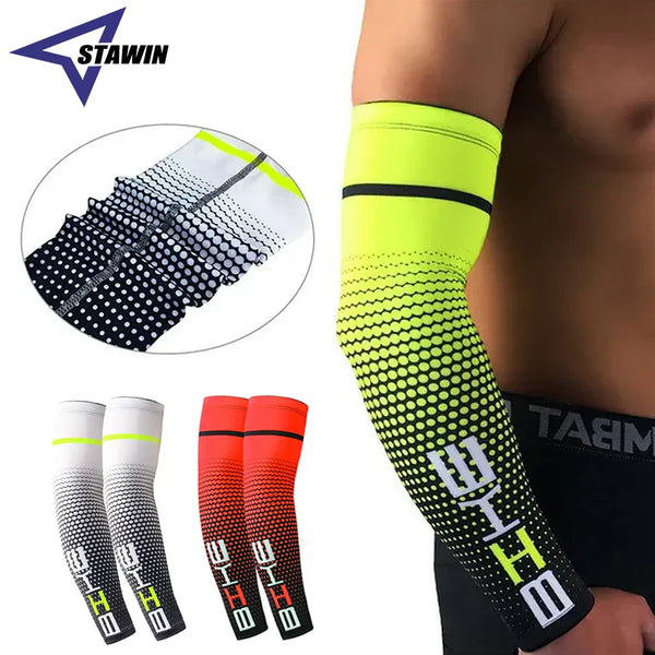 Unisex arm cooling sleeves for cycling and running with moisture-wicking and compression support